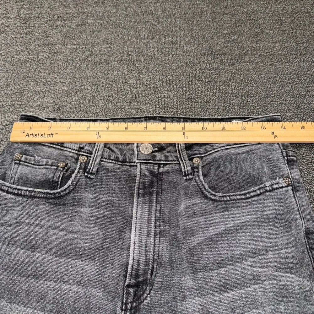 NOEND Denim Slim Straight Crop Jeans Washed Black Grey Made in USA Sz 28 Casual